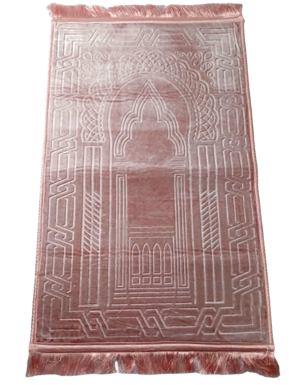 Embossed Velvet Prayer Mat – Rose Pink