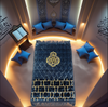 Luxurious Velvet Foam-Padded Prayer Mat – Black &amp; Gold Kaaba-Inspired Design